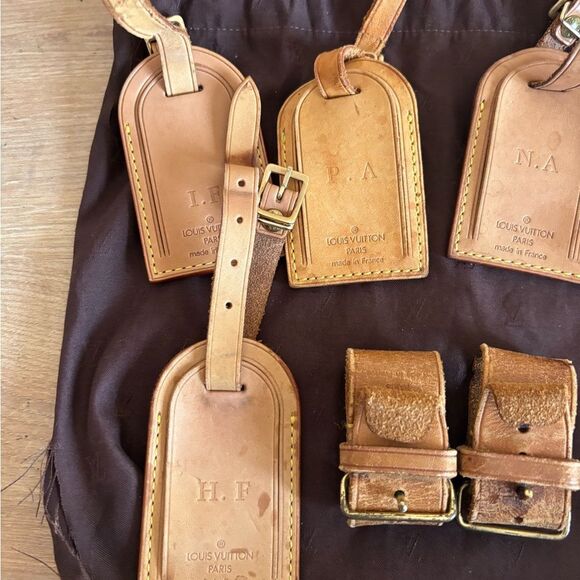 Authentic Louis Vuitton id tags lot with dust bag - Picture 2 of 4